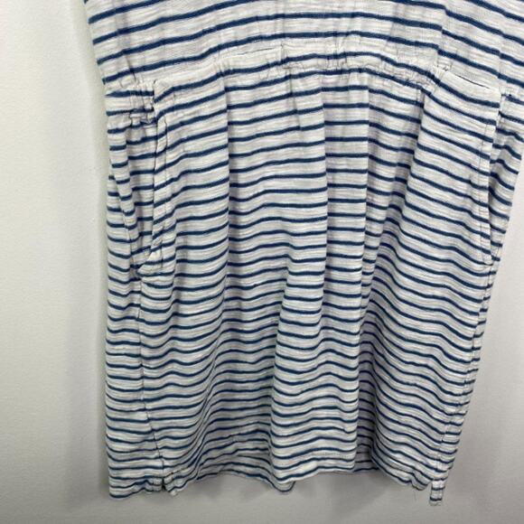Lou & Grey Blue White Striped V-Neck Shirt Dress Women's Size Small S - Picture 5 of 6